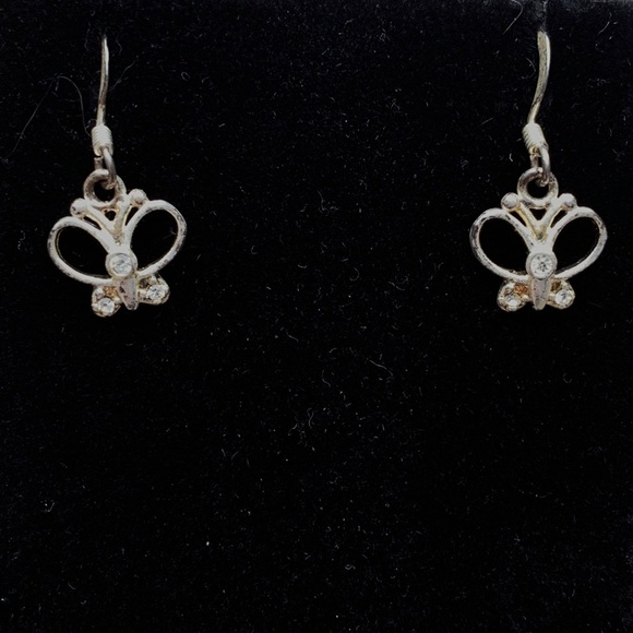 Sterling Silver Butterfly Dangle Earrings - Picture 3 of 13